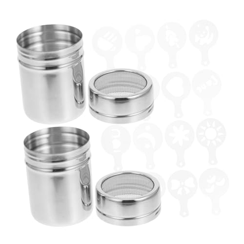 Ciieeo Condiment Bottle Set Stencils Shaker Chicken Shaker Container Lid Powder Sugar Sifter Flour Duster Fine Mesh Powder Sugar Duster Lid Flour