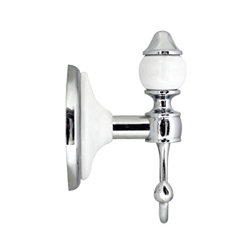 MODONA Double Robe & Towel Hook - White Porcelain & Chrome - Arora Series - 5 Year Warrantee