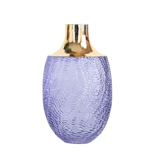 Vase à bord doré JFDBGU moyen modèle en verre élégant pour centre de table - 2