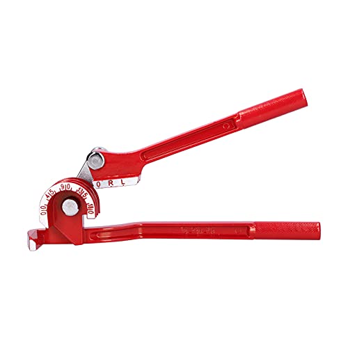 Herramienta para Doblar Tubos Manual 180° de Aleación de Aluminio Roja - Medidor Visible Preciso, Para Cobre, Latón y Tubos de Refrigeración