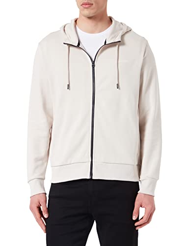 Calvin Klein Herren Interlock Micro Logo Zip Hoodie Kapuzenpullover, Stony Beige, M