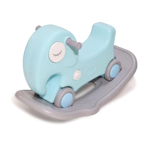 Image of PLAYGRO 3 in 1 Tusker Elephant Ride-On, Rocker Toy with Balancing Board for Kids, Toddler | Baby Rocker Ride-On Toys | Indoor /Outdoor Rider | Age-2+ Year (Blue)