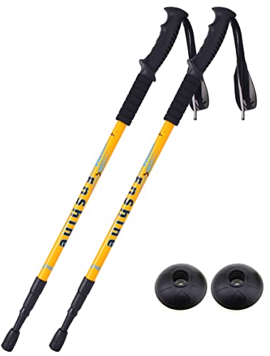 2 X Hikehobby® Antishock With Handle Trekking Walking Hiking Stick Pole (yellow)