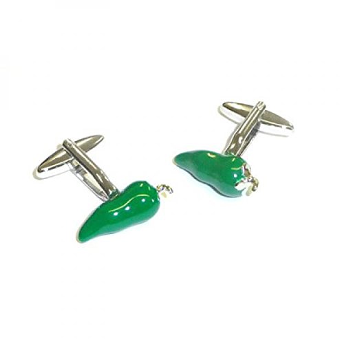 Gtr Men's Cufflinks X2AJ180 Green Chilli Cufflinks miniatura 1