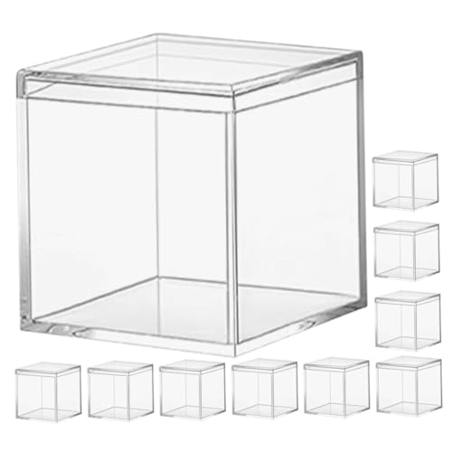 LRXIYODE 10個 透明ケース 小型ジュエリーボックス 軽量で持ち運び簡単 飾り付け対応 お菓子や小物の収納に パーティーや結婚式のキャンディ