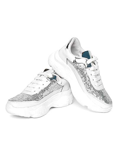 Image of Vendoz Women Casual High Heel Sneakers I Cushioned Insole I All Day Comfortable I Lightweight and Stylish Shoes for Girls CNV6015