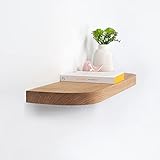 LIEFERUMFANG: 1 Stück Wandholzregal aus Eiche (massiv und geölt) - Größe (L x B x H) 90 x 19 x 4 cm- Gewicht 5,2 kg - inkl. Befestigungsset (Belastbarkeit bis 15 kg)