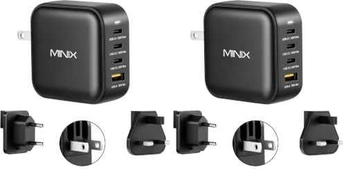 Image of MINIX P3 100W Turbo 4-Port GaN Travel Wall Charger USB C PD Power Adapter (Pack of 2)