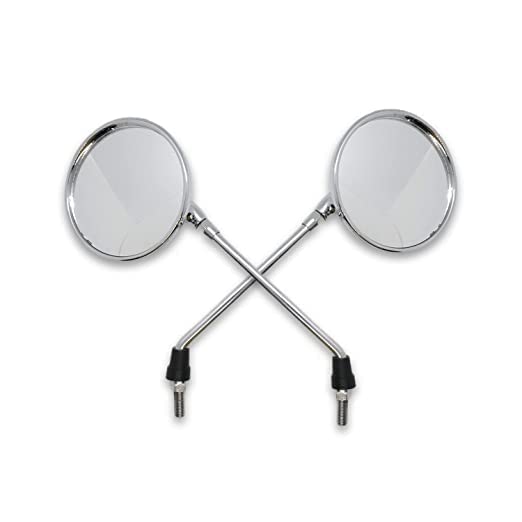 Pure Biking Manual Rear View Mirror Chrome Compatible With RE Classic 350 /500cc Left/Right 2012 To 2020, 2 piece