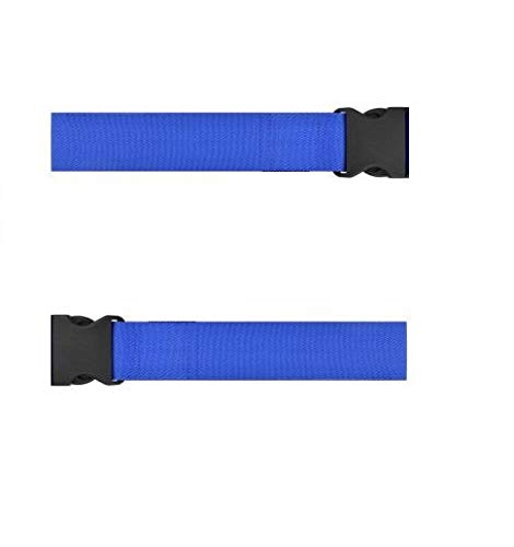 Pack of 2 Blue Long Travel Luggage Belt Straps Adjustable Suitcase Strap Safety Belts