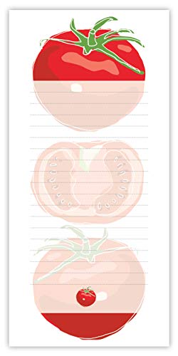 Quire - Bloc de notas magnético para lista de la compra, diseño de tomates, 50 hojas, tamaño 210 mm x 100 mm Cover