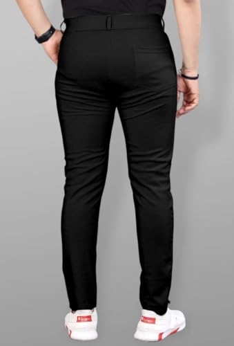 Image of Men's Premium Lycra Slim Fit Trouser Combo (Black & Silver) | Stylish Formal & Casual Pant for Men | Office