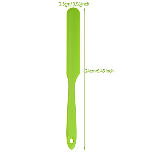 6pcs Silicone Spatulas Heat Resistant Jar Spatulas Cake Cream Butter Spatulas with Long Handle Non-Stick Kitchen Baking Cooking Resin Craft Stirring Mixing Scraper Tool (6 Colors)