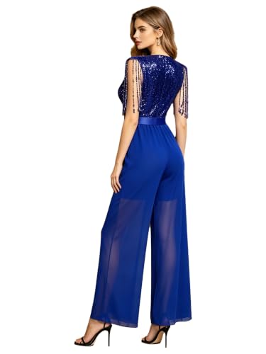 Kombianzug de mujer con escote en V profundo para bodas elegantes 2