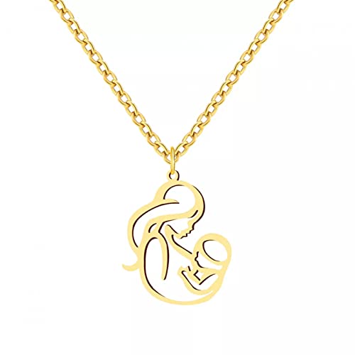 Joyas Colgantes de Collar Collares Madre Hugs Bebé Colgante Cadena Gargantilla Amuleto Collar de Moda para Mujer Joyería Regalos del Día de la Madre Navidad en el día de la Madre