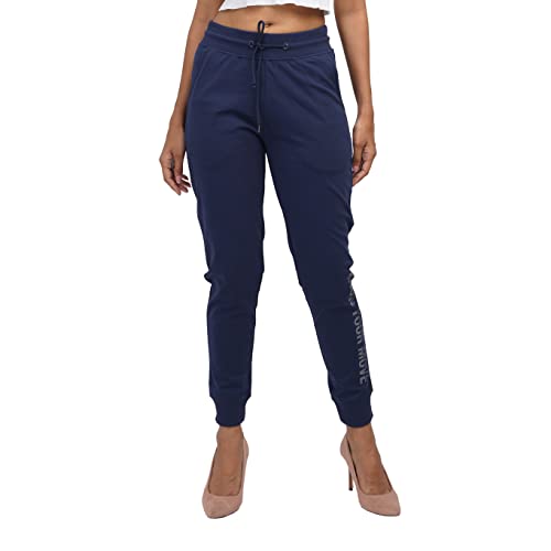 Image of EcoLove Women's Solid Poly-Cotton Interlock Ankle Length Track Pants