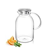 Photo Gallery wilmax - caraffa in vetro con coperchio in acciaio inossidabile - 2100 ml - caraffa per bevande calde o fredde - per acqua in vetro borosilicato - brocca per tè, succhi, latte Photo Gallery wilmax - caraffa in vetro con coperchio in acciaio inossidabile - 2100 ml - caraffa per bevande calde o fredde - per acqua in vetro borosilicato - brocca per tè, succhi, latte