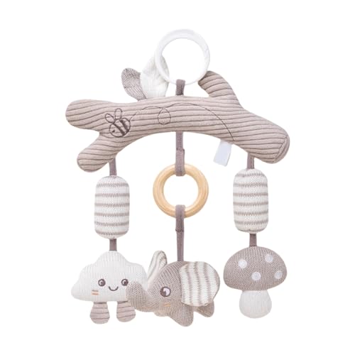 Baby Stroller Toys, Car Activity Set, Educational Hanging Rattle with Wind Chime Feature, Developmental Travel Toy for Boys Crib Road Trips Park Vacation Outdoor Use, 12.99x9.84 Inches