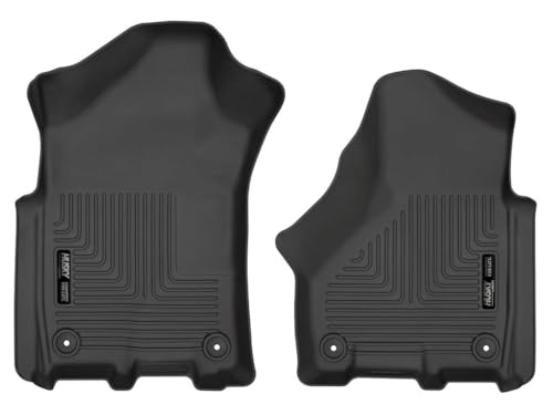 Husky Liners Weatherbeater Floor Mats | Fits 2019-2024 Ram 2500, 3500, Crew & MEGA CAB ONLY | Front Row, 2-pc Black - 13051