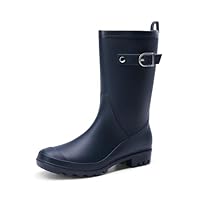 DREAM PAIRS Wellington Boots Women, Mid Calf Welly, Outdoor Wellies, Rain Boots and Garden Boots, Muck Waterproof Boots,Size 5,Navy,SDRB2408W-E