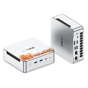 CTONE AM23 Gaming Mini PC АМD Ryzen 9 8945HS (8C/16T, bis zu 5.2GHz), 32GB DDR5 1TB PCIe 4.0 SSD, Micro Desktop Computer mit Radeon 780M| 8K Quad-Display | Dual USB4 | Dual 2.5 GbE für Gamer/Business