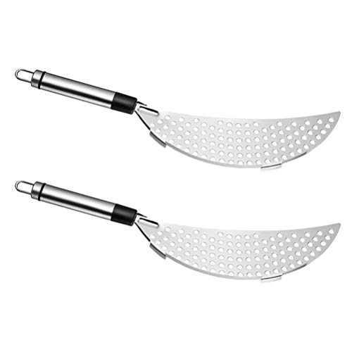 Hemoton 2 peças de coador de panela com alça de aço inoxidável crescente coador de panela para macar