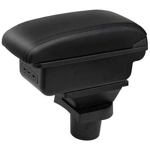 HRCHCG Console Armrest for Mini Cooper Coupe R50 R52 R53 R56 R57 R58 F55 F56 F57 Countryman (All Black, D1) Cover