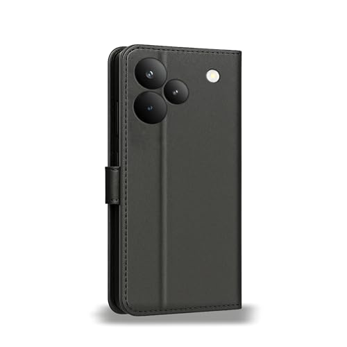 Image of AIBEX Shock Proof Flip Compatible for Realme P4 Pro 5G Flip Cover Leather Finish | Inside TPU with Card Pockets | Wallet Stand | Complete Protection Flip Case - Black