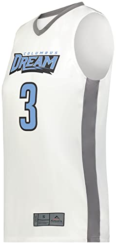 Augusta Sportswear Camiseta feminina feminina de basquete, Escarlate/Branco, XGG