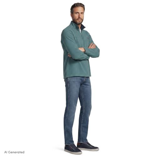 Image of Lands' End Men's Anyweather Fleece Quarter Zip Pullover