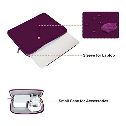 Image of MOSISO Laptop Case 16 inch, 15-15.6 inch Laptop Sleeve Bag Compatible with MacBook Pro 16 inch, HP, Acer, Dell, Lenovo, ASUS Notebook, Neoprene Computer Sleeve Bag with Small Case,Magenta Purple
