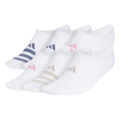 adidas Women's Superlite 3.0 6-Pack Super No Show, Athletic Socks, Invisible Ultra Low-Profile, Cushion & Arch Compression