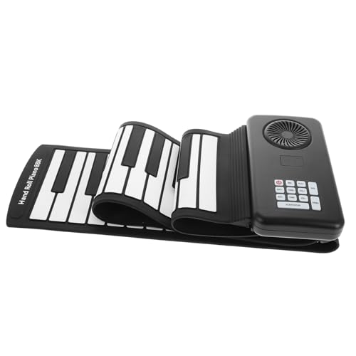 CVUTOVO 折りたたみ可能な鍵シリコン電子ピアノ 軽量携帯型内蔵スピーカー付き 初心者向けソフトキー搭載 トラベル用手巻きキーボード