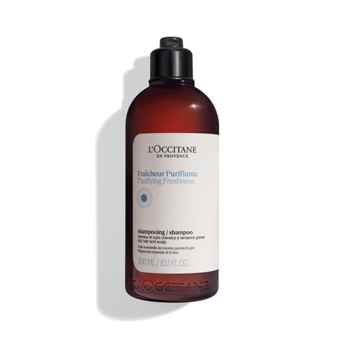L'OCCITANE - Champú Frescor revitalizante - 300 ml - Cabello y cuero cabelludo con tendencia grasa - Fabricado en Francia