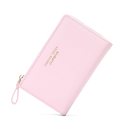 JIUFENG Women Zipper Wallet RFID Blocking Multi Purpose Coin Pouches Credit Card Holder Short Purses3