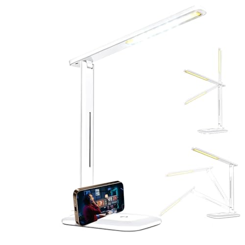 TOVARIN® SUPER Flexo Escritorio ANTIFATIGA OCULAR | Lampara Escritorio con 3 Modos Brillo Regulable | Flexo Led Escritorio Plegable | Control Lampara Mesita Noche Lectura para Estudio Oficina