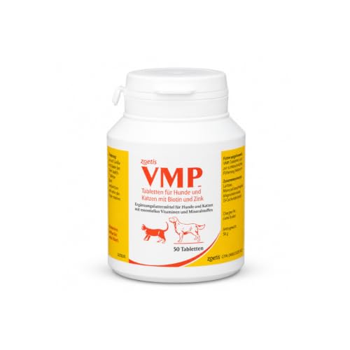 Zoetis VMP Tabletten | 50 Tabletten | Ergänzungsfuttermittel für Hunde und Katzen mit Proteinen und Mineralstoffen | Auch für säugende und tragende Muttertiere geeignet