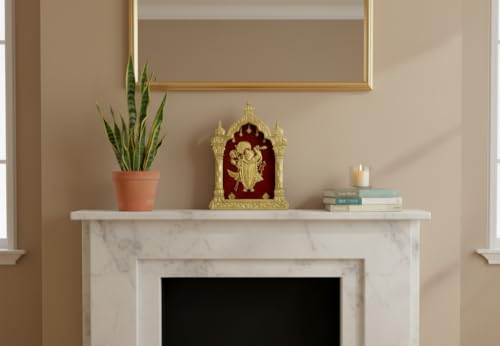 Image of EKA Temple Series Shreenath Ji |Gold Foil Tabel Top| Shrinathji Showpiece for Home Temple, Pooja Room & Office Decor | Ideal Festival, Housewarming & Spiritual Gift (9cm x 4cm x 11cm)