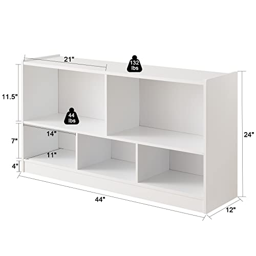 TOYMATE Toy Organizers and Storage, 5-Section Kids Bookshelf for Organizing Books Toys, School Classroom Wooden Storage Cabinet for Children's Room, Playroom, Nursery - Image 4