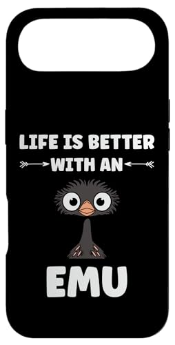 Funny animals Emus bird quote life is better with an emu �X�}�z�P�[�X iPhone Air �p