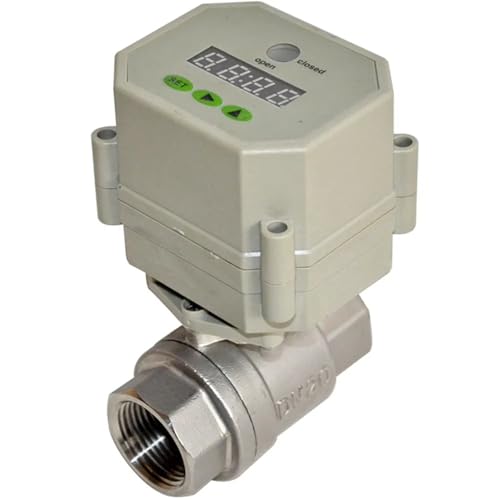 DN8-DN25 2-Way SS304 Electric Timer Drain Ball Valve Automatic Timer Flush Valve Intelligent Timer Programed Valve 1Pcs(DN15,NPT_110-230VAC)