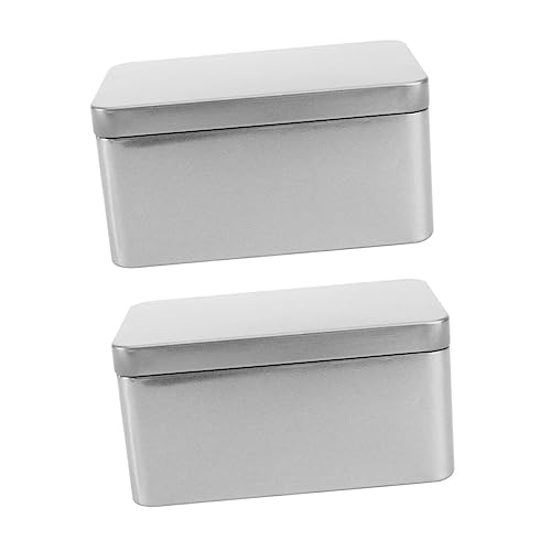Zerodeko 2Pcs Rectangular Tea Container Tea Storage Box with Lid Compact and Easy to Clean for Loose Leaf Tea Dry Food and present Packaging