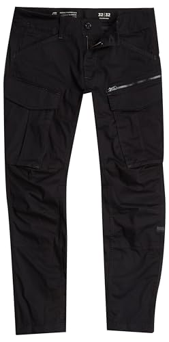 G-STAR Raw - Mens Rovic Zip 3D Regular Tapered Pants, Color Dark Black, Size: 34W x 38L4