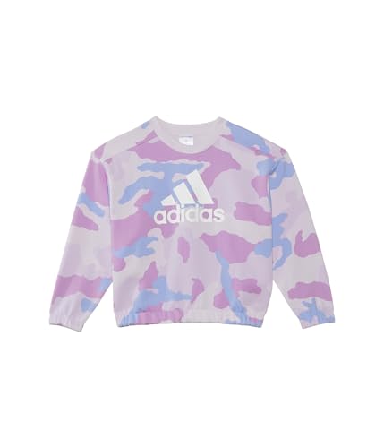 adidas Girls' Long Sleeve Printed Crew Neck Pullover Preloved(Big Kid)