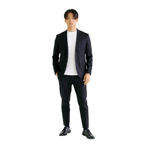 [chocoZAP] メンズ スーツ セット 動けるスーツ 黒 Mサイズ ビジネス ジャケット パンツ セットアップ 男性 大きいサイズ ちょこざっぷ チョコザップ ブラックの商品画像（Amazon）