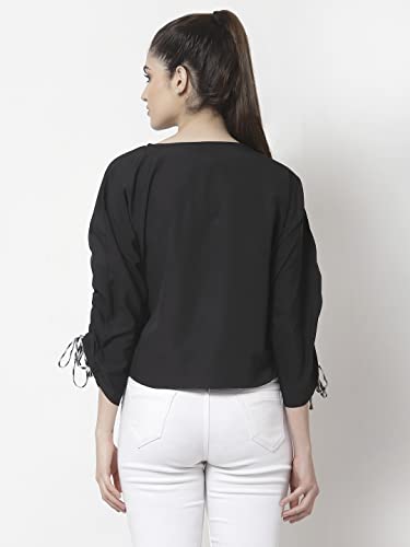 Image of Style Quotient Women Black Solid Tops