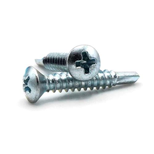 Tornillos zinc ovalados autoperforantes Phillips #10-16 x 11⁄4 pulg miniatura 2