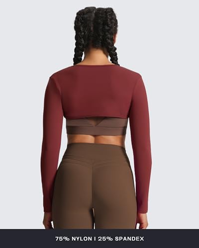 Image of Aoxjox Women's Lexi Lined Bolero Shrug | workout long sleeve,waist-defining cropped fit,open front cardigan,buttery soft fabric,layering,yoga,gym,daily wear