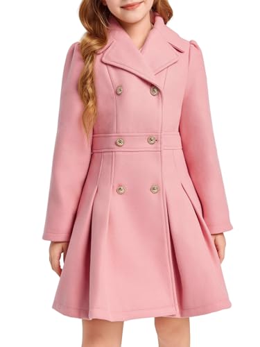 Haloumoning Girls Winter Peacoat Dress Coat 5-14 Years