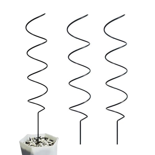 Estacas y soportes para flores, 3 piezas de hierro para plantas, estacas de flores de jardín de 17 pulgadas, marco de soporte para plantas para apoyar tallos de plantas